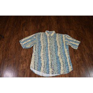 Vintage Mens Bugle Boy Shirt Size M Button Multicolor Retro Streetwear Hipster
